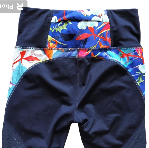 Athleta blu tropical precision legging high rise mesh details size M - Picture 9 of 14